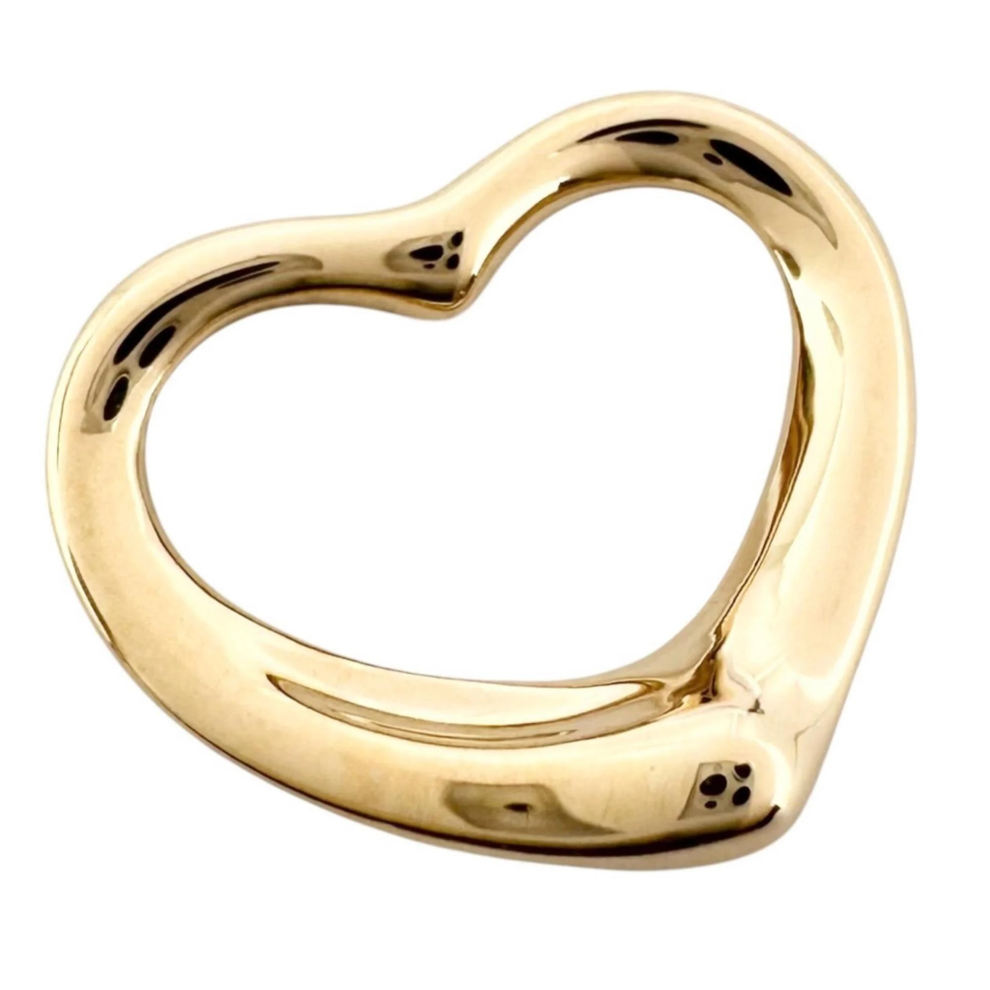 Tiffany & Co. Elsa Peretti Open Heart Pendant Top, K18 Gold 750, Women's